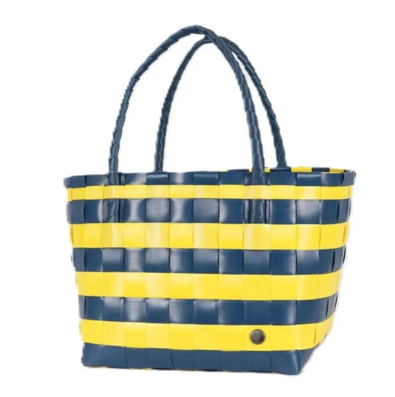 Handed By Paris Spirit Recycled Tote Bags in Ocean Blue/sunshine Stripes Cover