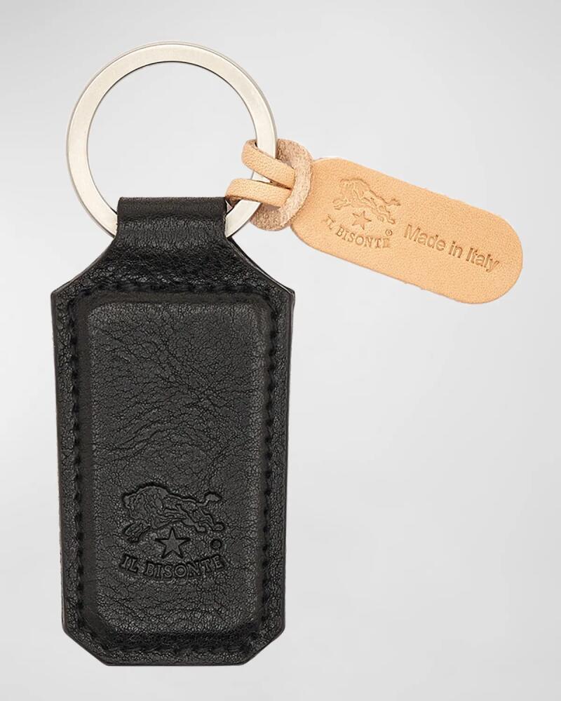 Il Bisonte Men's Oriuolo Stamped Logo Leather Keychain Cover