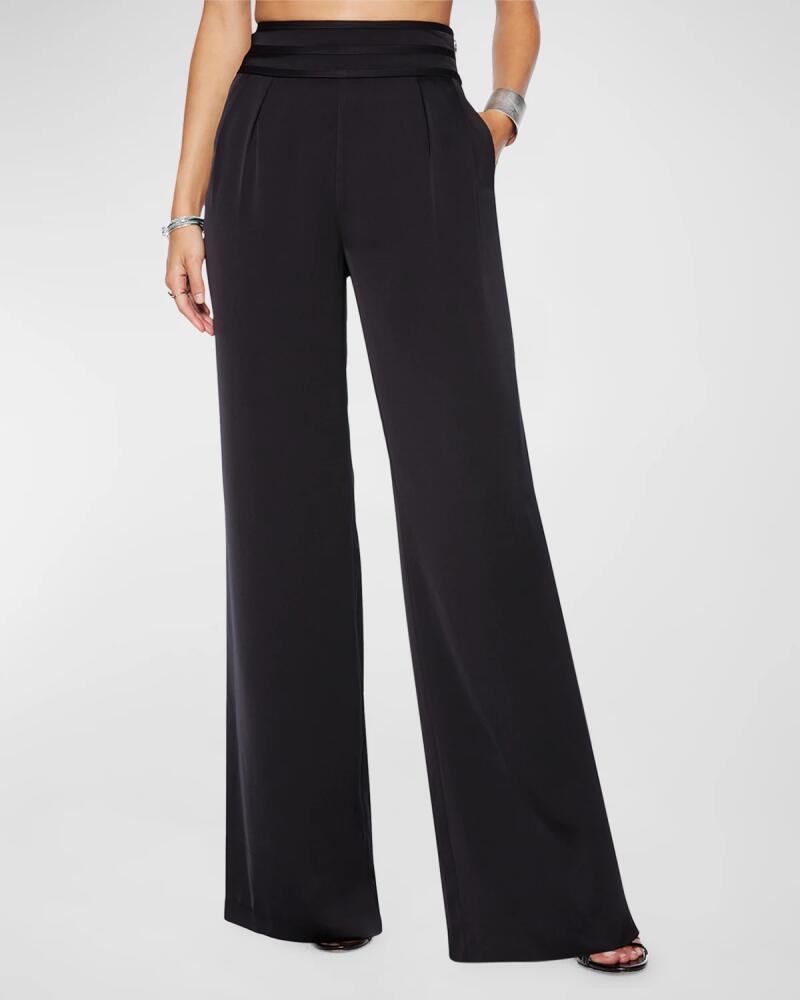 Ramy Brook Joss Satin Wide-Leg Trousers Cover