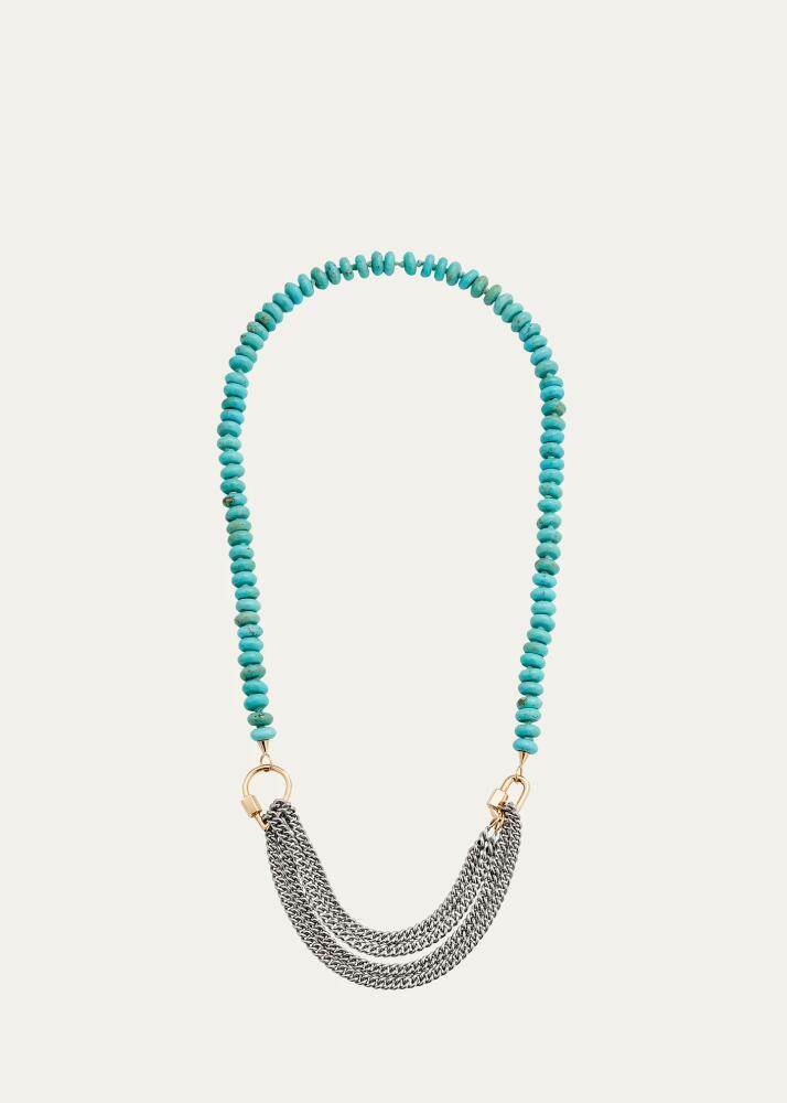 Marla Aaron Turquoise Rondelle Chain and Lock Necklace Cover