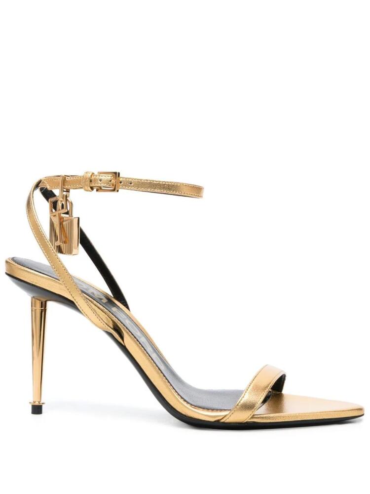 TOM FORD Padlock leather sandals - Gold Cover