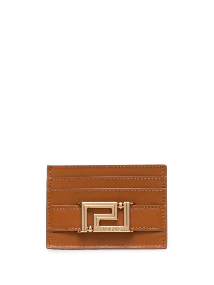 Versace Greca Goddess leather cardholder - Brown Cover