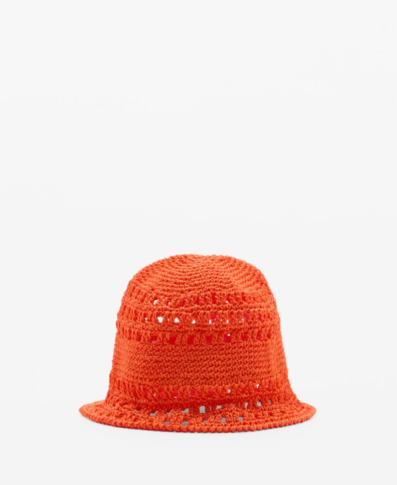 Mango Women's Crochet Bucket Hat - Orange Cover