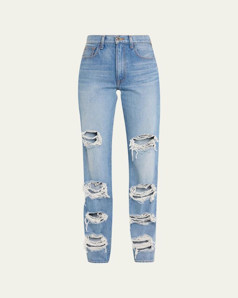 Brandon Maxwell The Rayssa Distressed Straight Leg Jeans Cover