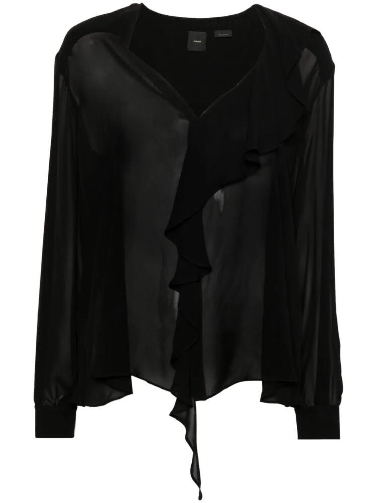 PINKO ruffled long-sleeve shirt - Black Cover