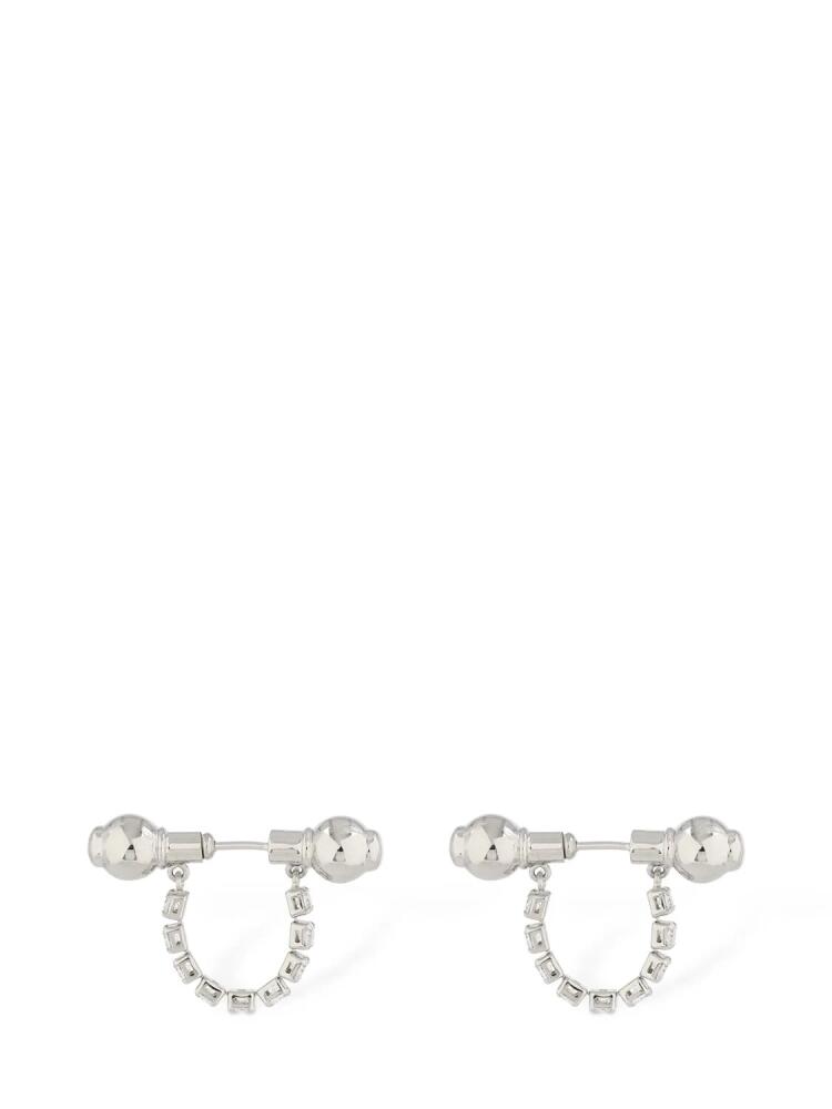 PANCONESI Crystal Barbell Stud Earrings Cover