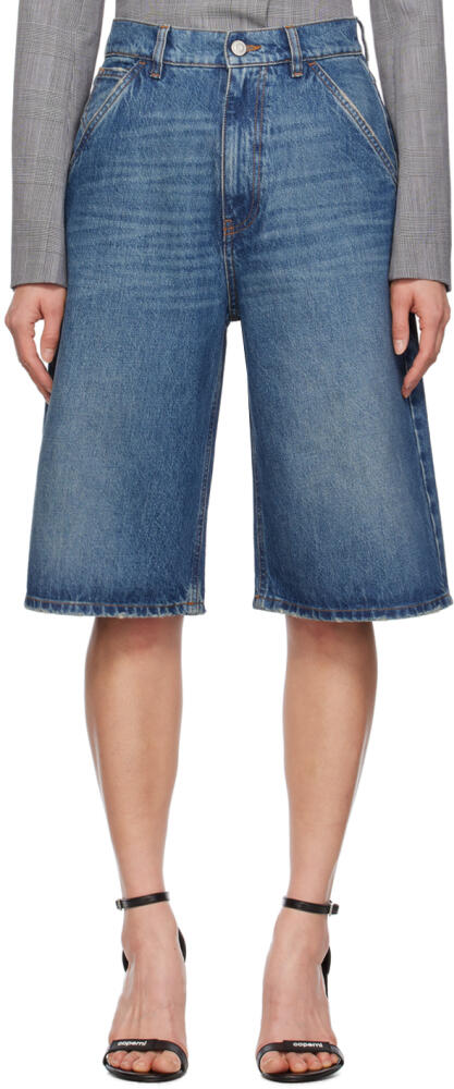 Coperni Blue Knee-Length Denim Shorts Cover