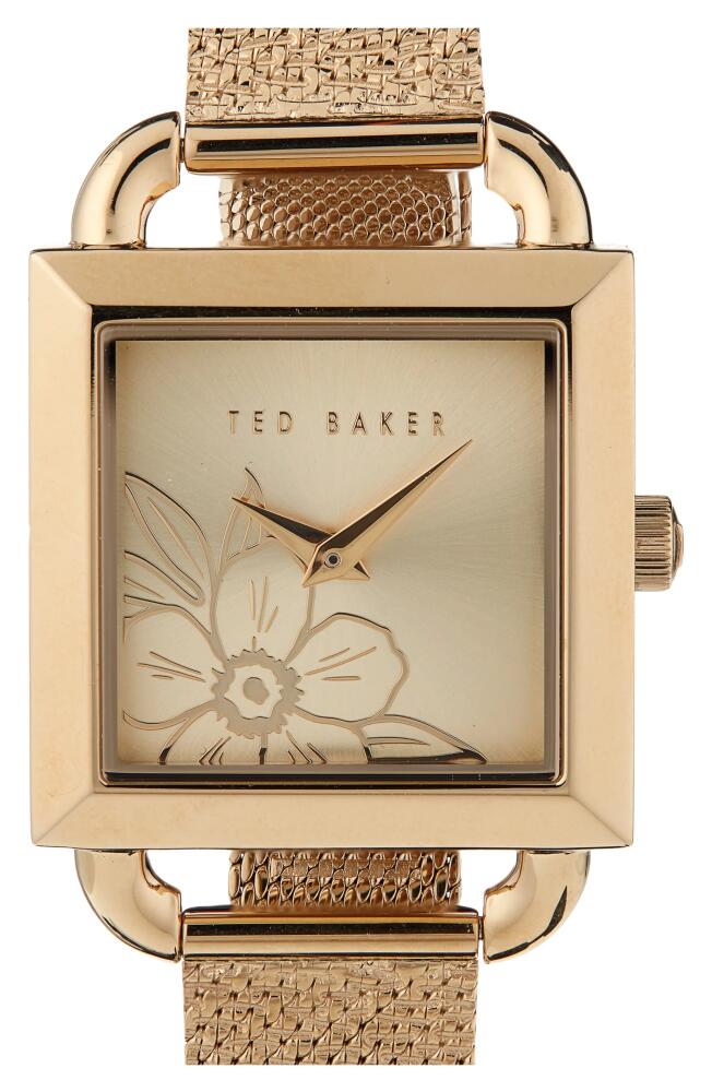 Ted Baker London Iconic Mesh Strap Watch, 14mm in Yg/Yg/Yg Cover