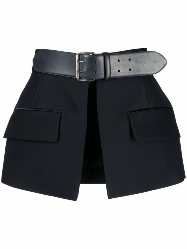 Dice Kayek High-waisted peplum belt skirt - Blue Cover