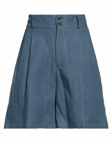 Berwich Woman Shorts & Bermuda Shorts Pastel blue Linen Cover