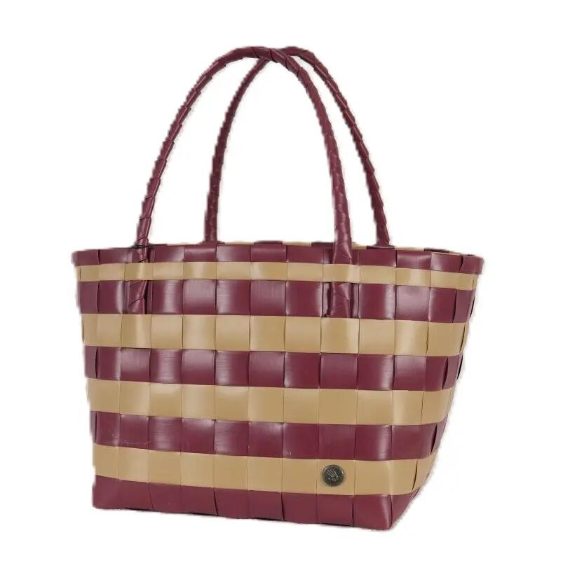 Handed By Paris Spirit Recycled Tote Bags in Wineberry Red/khaki Cover