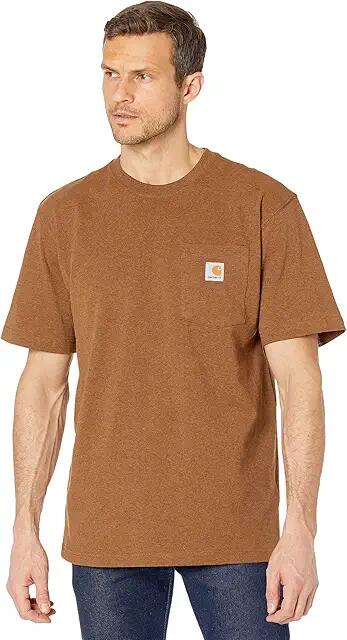 Carhartt Loose Fit Heavyweight Short Sleeve Pocket T-Shirt (Oiled Walnut Heather) Men's T Shirt Cover