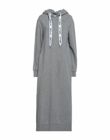 Replay Woman Midi dress Grey Organic cotton Cover