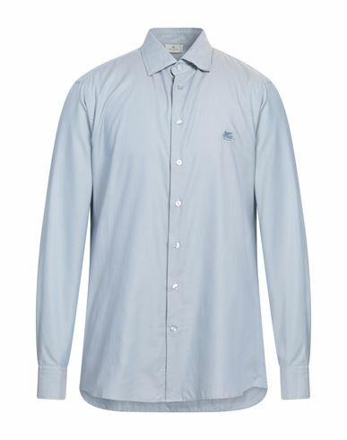 Etro Man Shirt Sky blue Size 15 ½ Cotton Cover