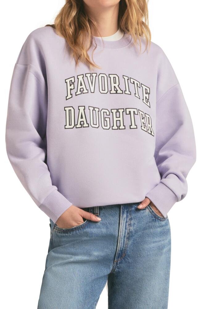 Favorite Daughter Collegiate Cotton Blend Sweatshirt in Lavender Cover