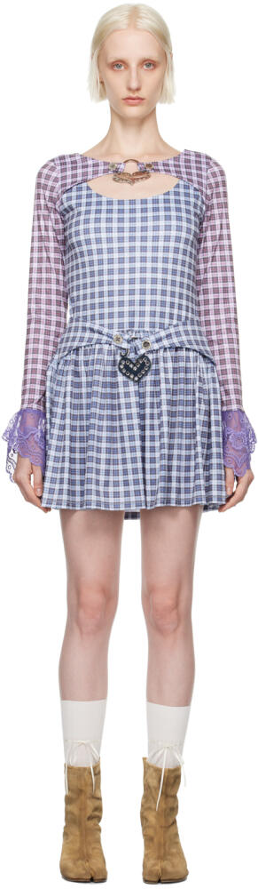 Chopova Lowena Pink & Blue Sally Heart Mini Dress Cover