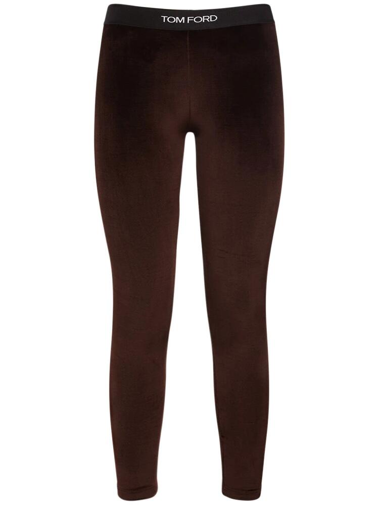 TOM FORD Velvet Logo High Waist Leggings Cover