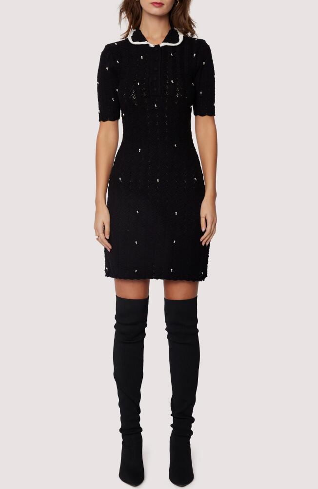 Lost + Wander Perla Imitation Pearl Minidress in Black Cover