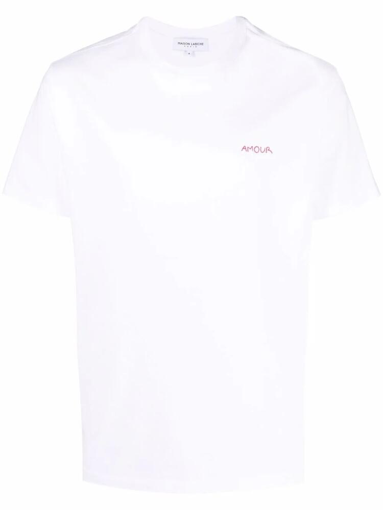 Maison Labiche slogan embroidered T-shirt - White Cover