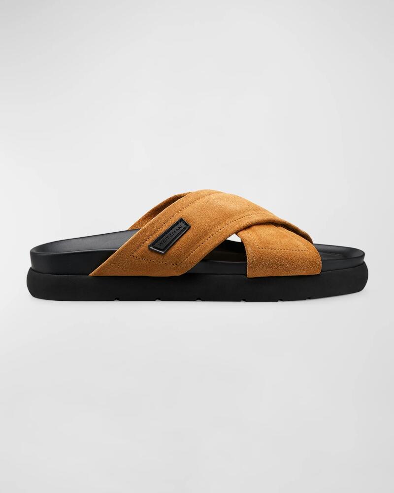 Stuart Weitzman Men's Flex Suede Sport Slide Sandals Cover