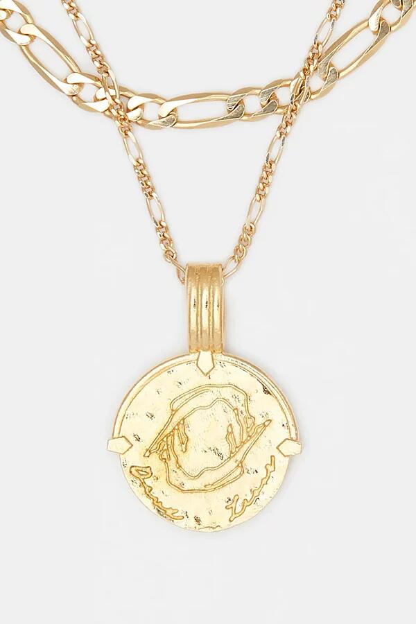 Deux Lions Jewelry Gold Sicilian Zodiac Layered Necklace in Gemini Cover