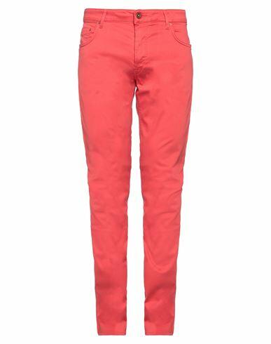 Hand Picked Man Pants Tomato red Cotton, Lyocell, Elastane Cover