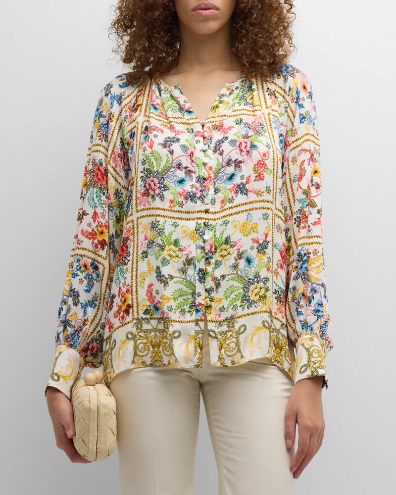 Elie Tahari The Illana Floral-Print Blouse Cover