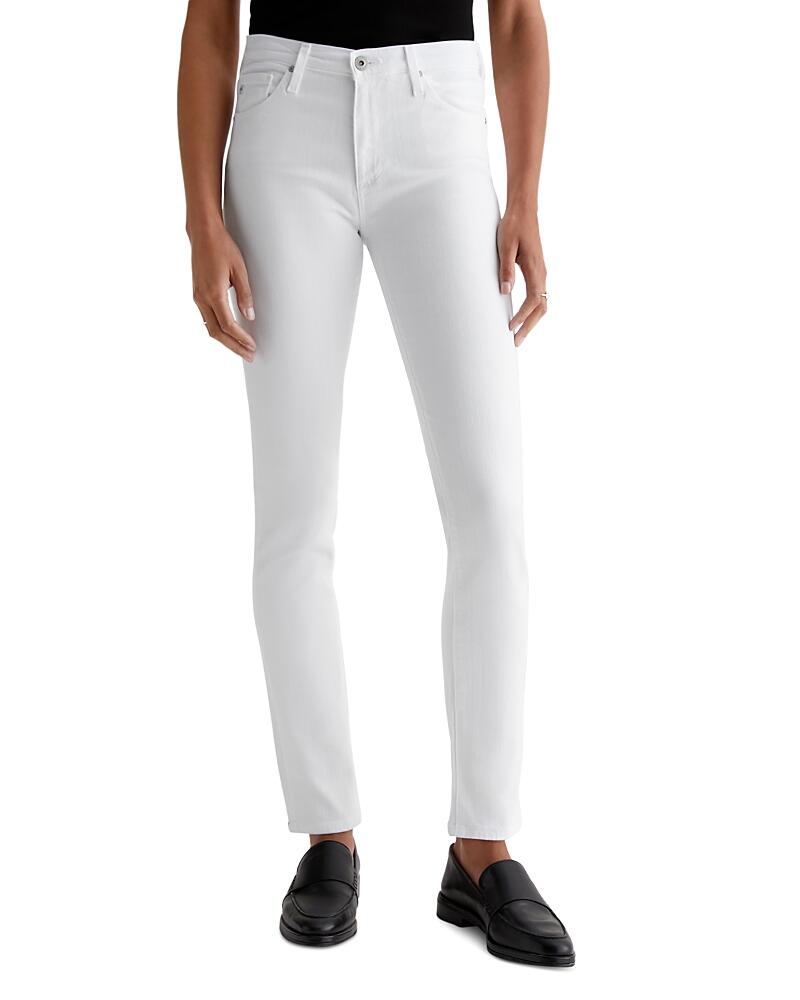 Ag Prima Mid Rise Cigarette Jeans in White Cover