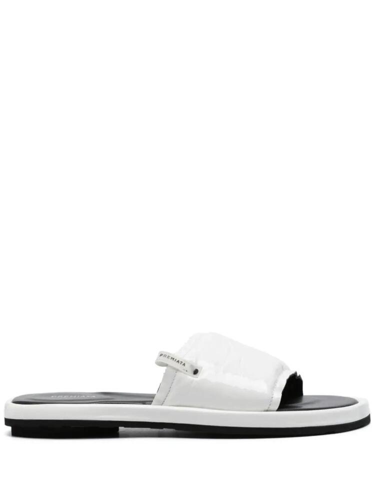 Premiata patent leather slides - White Cover