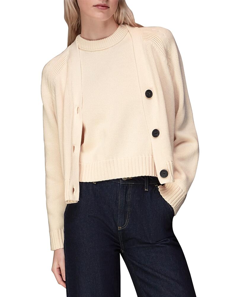 Whistles Karine Ribbed Trim Cardigan Cover