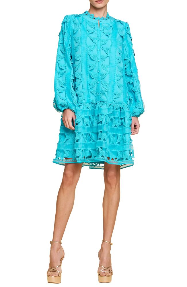 CIEBON Wylla Humbird Lace & Organza Drop Waist Dress in Succulent Blue Cover