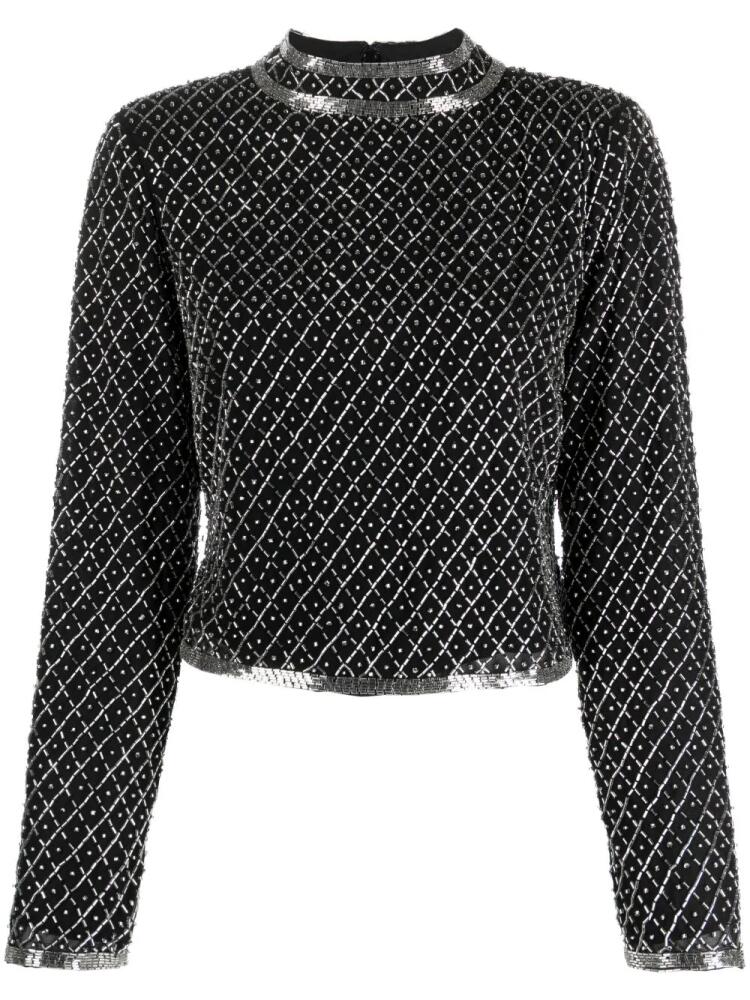 Patrizia Pepe bead-embellished mock-neck T-shirt - Black Cover