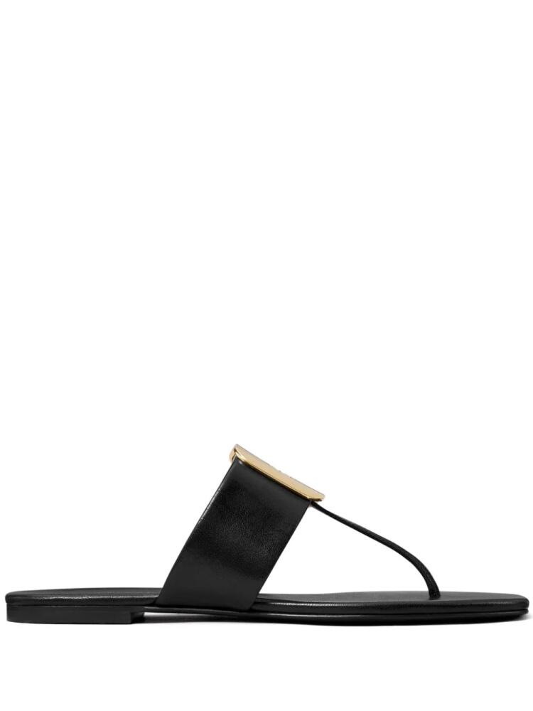 Tory Burch Georgia logo-debossed flip flops - Black Cover