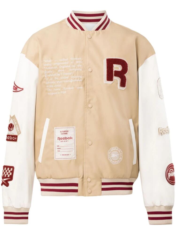 Reebok LTD logo-appliqué bomber jacket - Neutrals Cover