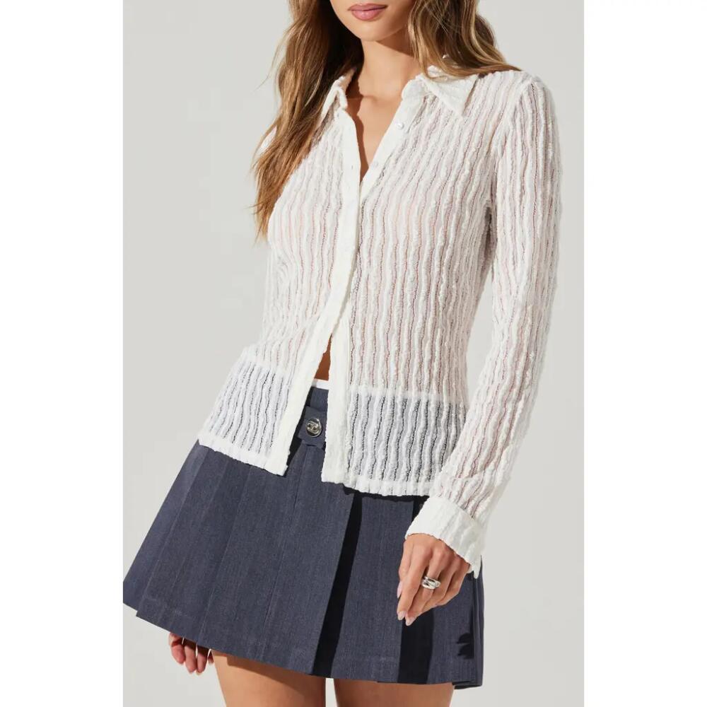 ASTR the Label Iryna Button-Up Shirt in Off White Cover