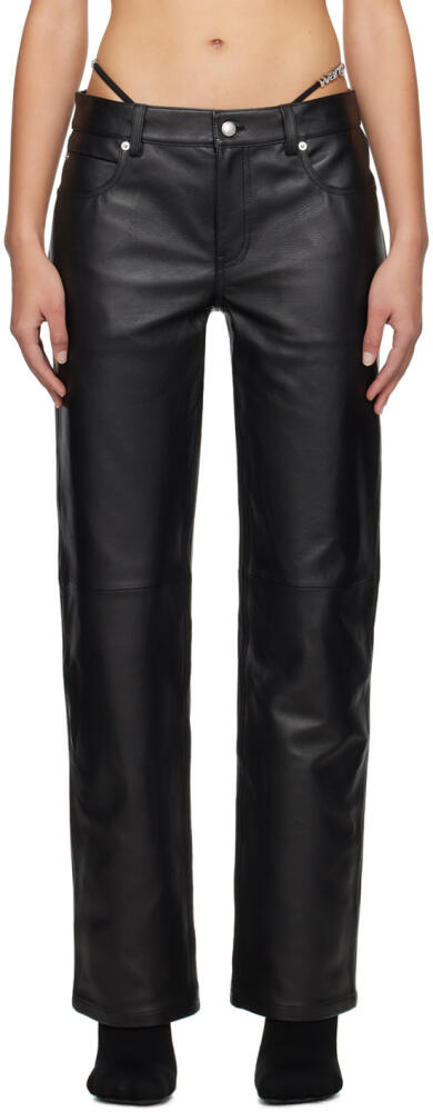 Alexander Wang Black Low-Rise Leather Pants Cover