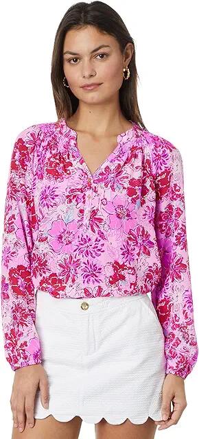 Lilly Pulitzer Elsa Top (Lilac Thistle In The Wild Flowers) Women's Blouse Cover