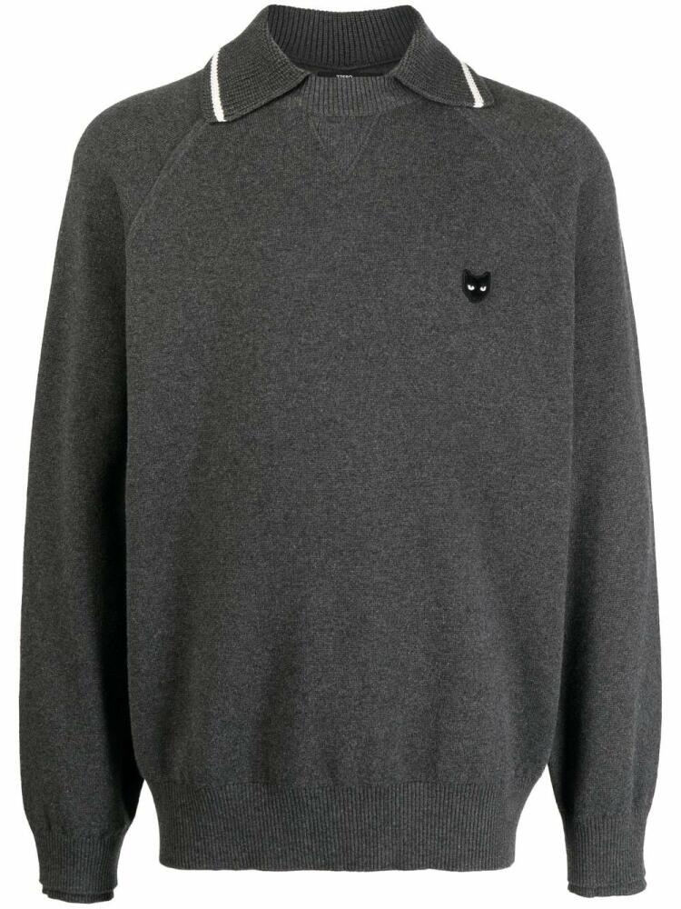 ZZERO BY SONGZIO collar-detail crew-neck jumper - Grey Cover