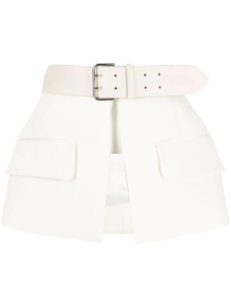 Dice Kayek High-waisted peplum belt skirt - Neutrals Cover