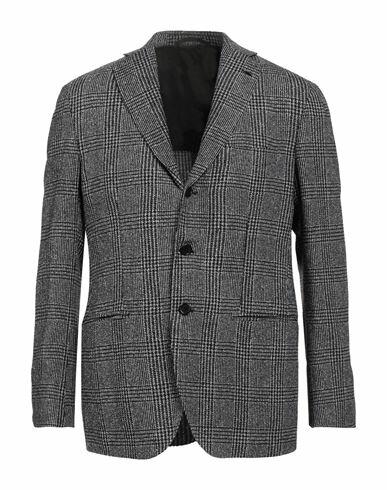 Giampaolo Man Blazer Black Virgin Wool, Viscose, Polyamide, Cotton Cover