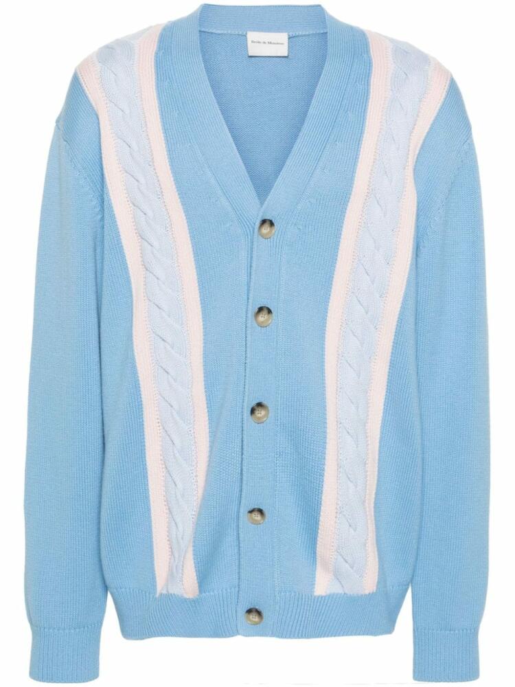 Drôle De Monsieur Torsadé cable-knit cardigan - Blue Cover