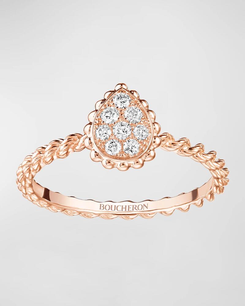 Boucheron Serpent Bohème 18K Rose Gold Pave Diamond Ring Cover