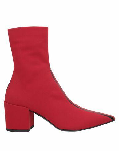 Elena Iachi Woman Ankle boots Red Textile fibers Cover