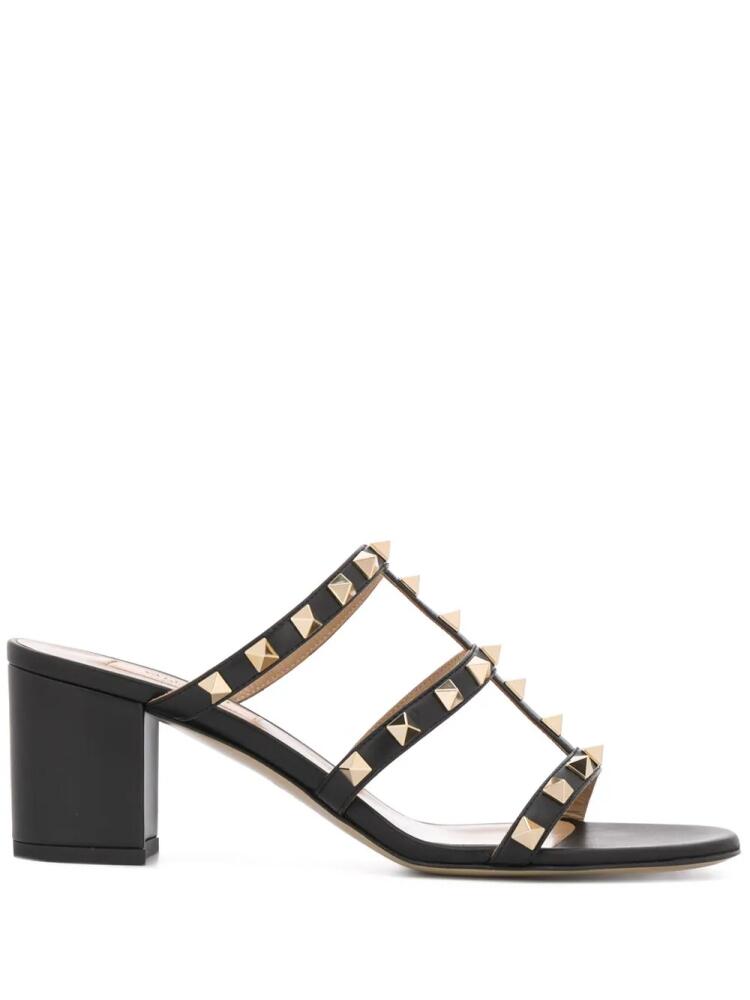 Valentino Garavani Rockstud 60mm leather mule sandals - Black Cover