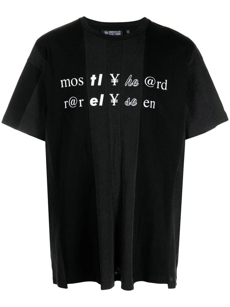 Mostly Heard Rarely Seen text print cottonT-shirt - Black Cover