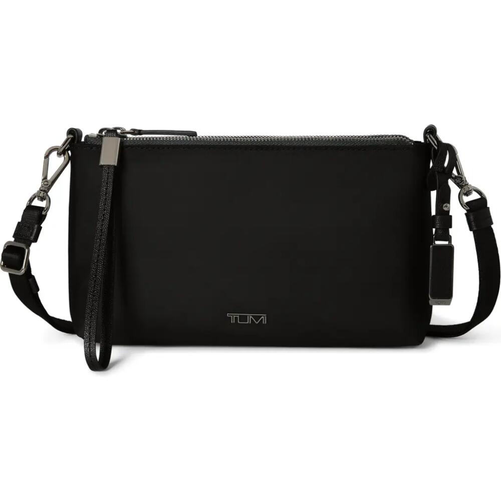 Tumi Voyageur Adela Nylon Crossbody Bag in Black/Gunmetal Cover