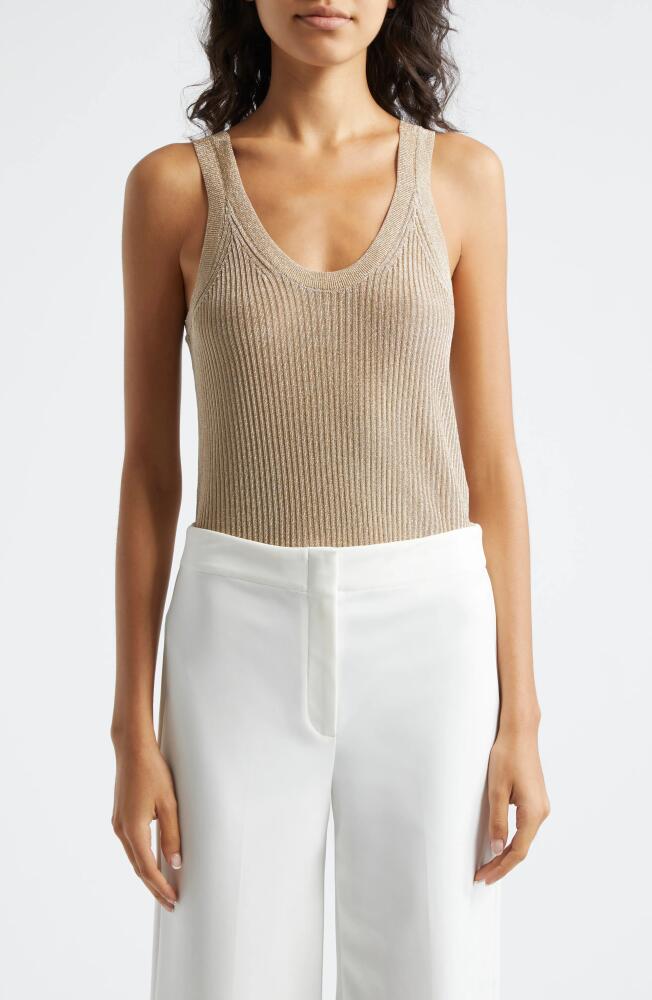 Reiss Imogen Metallic Sweater Tank in Gold Cover