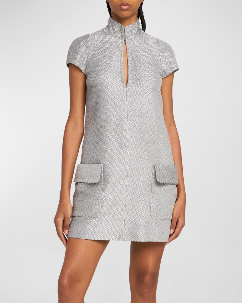 TOM FORD Metallic Silk-Blend Boucle Mini Dress Cover