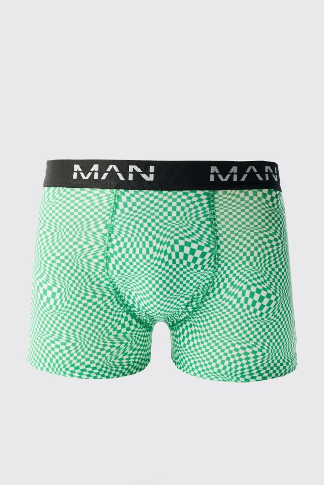 boohoo Mens Abstract Print Boxers - Green Cover