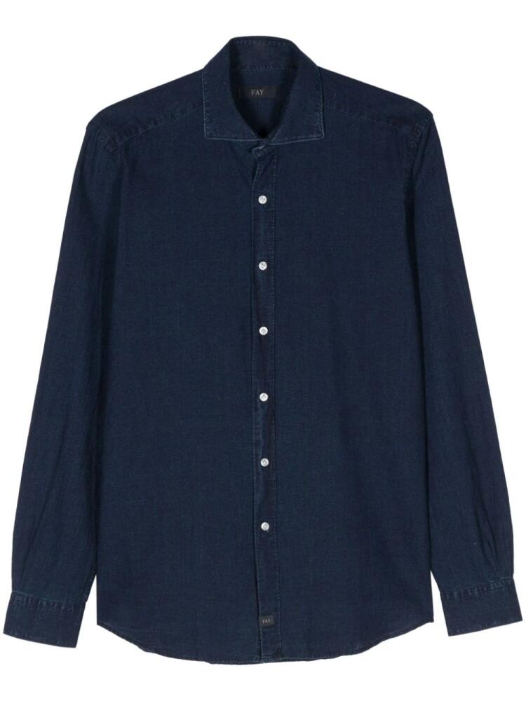 Fay long-sleeves chambray shirt - Blue Cover